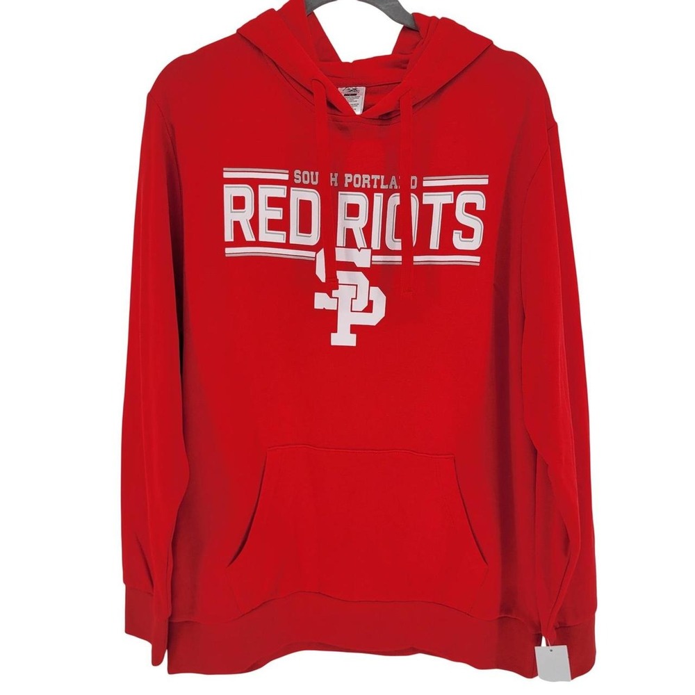 Pel Athletic South Portland Red Riots Hoodie Mens Large Red Sweatshirt NEW